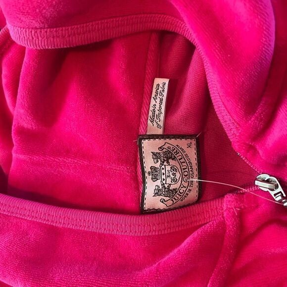 Y2K juicy couture velvet velour Barbie pink tracksuit top size XL bottom size m - Picture 4 of 14